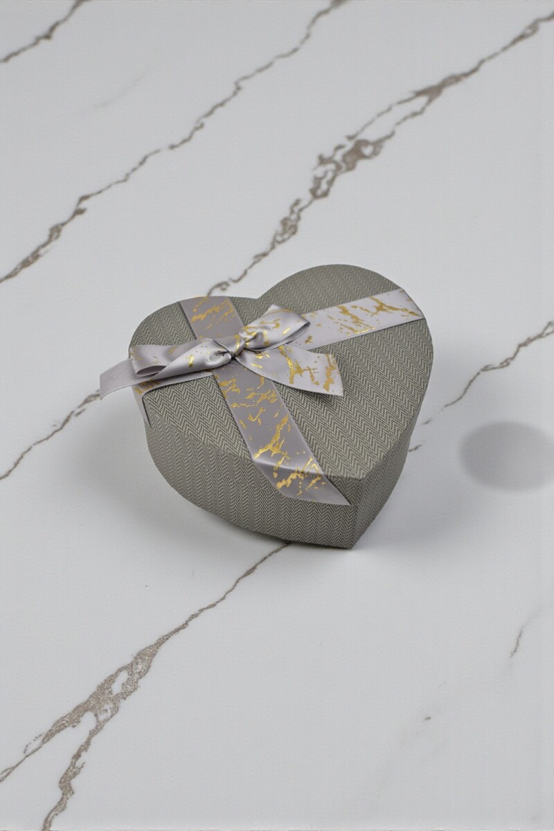 Caja Rigida Corazon 18 cm - GRIS 