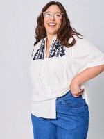 Blusa Yanina Blanco/Azul