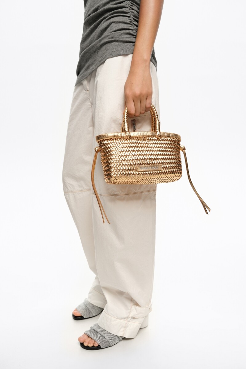 BOLSO MINI TRENZADA Oro