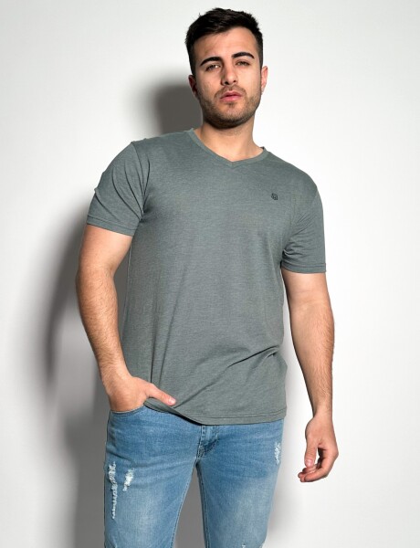 Remera lisa escote V Vex Forest