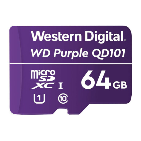 Tarjeta de Memoria micro SDXC Western Digital 64GB Purple Clase 10 para Cámaras Purpura