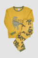 Pijama infantil polar dino raptor Mostaza