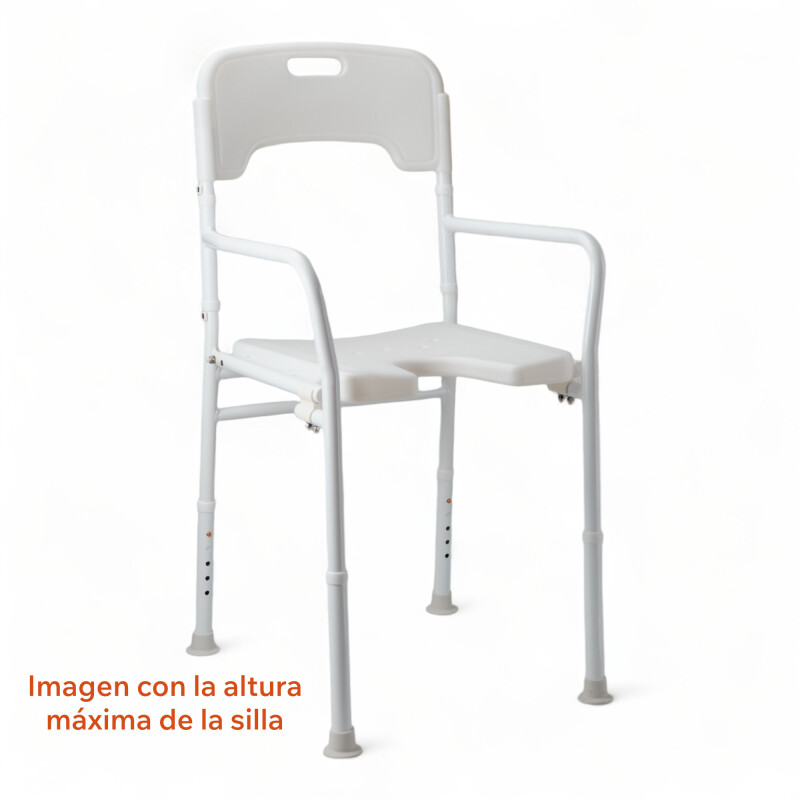 Silla Para Aducha Plegable Altura Ajustable Brazos Respaldo Sin Color