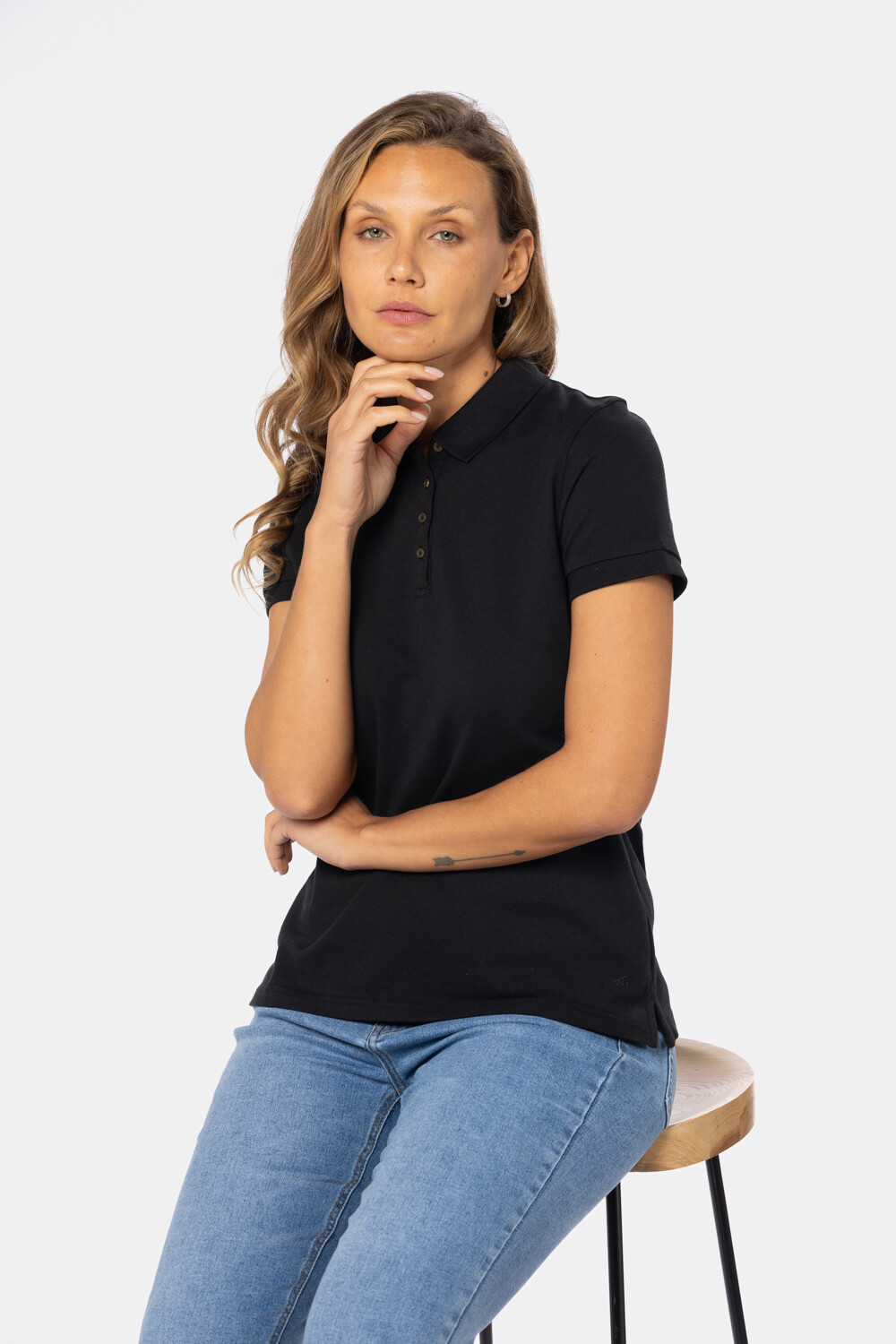 POLO PIQUE LISA Negro