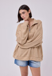 Buzo cierre over BEIGE