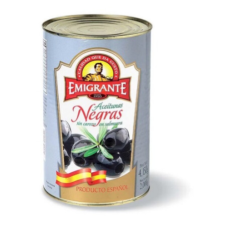 Aceituna negras sin carozo lata 240g EMIGRANTE Aceituna negras sin carozo lata 240g EMIGRANTE