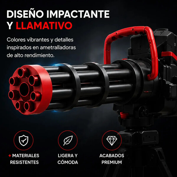 Ametralladora Lanza Bolas Hidrogel Con Tripode Jtjug100azu NEGRO