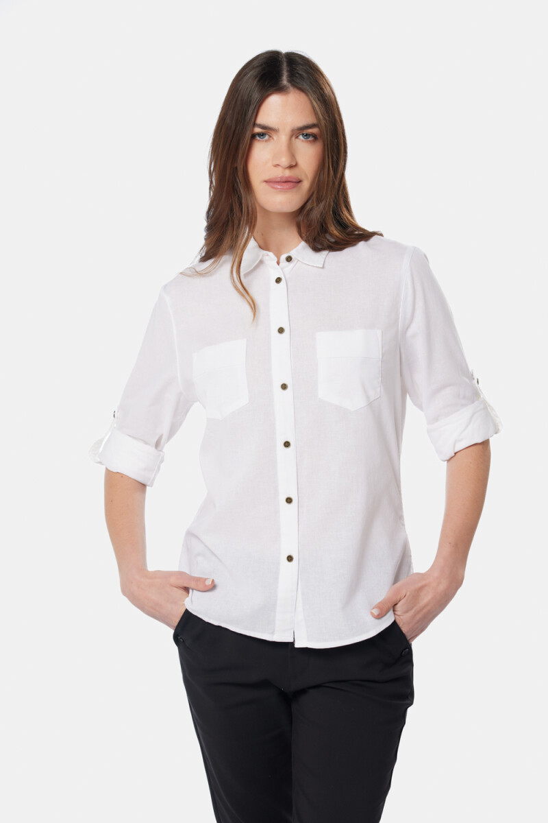 CAMISA DE LINO - Blanco 