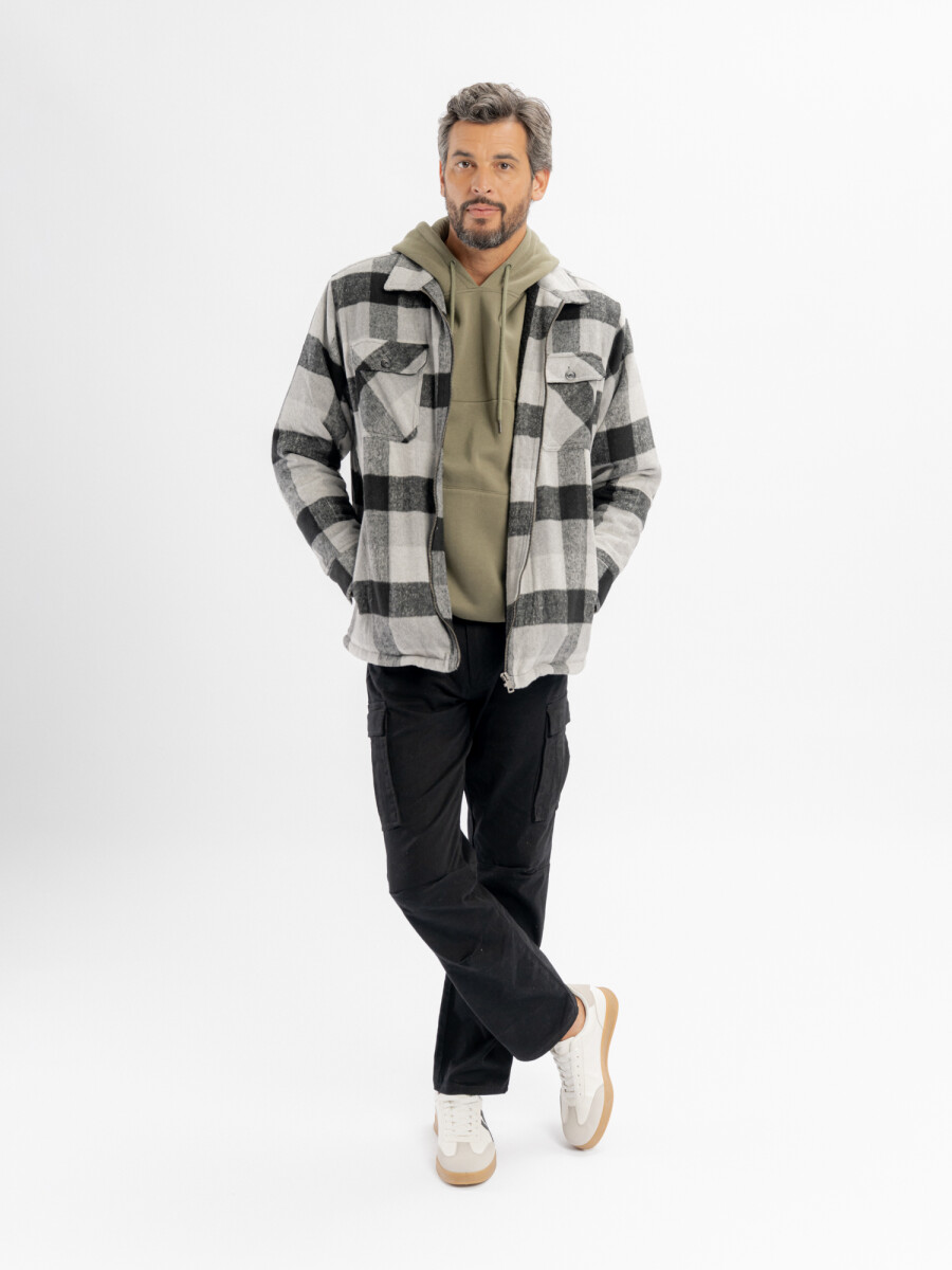 Sobrecamisa cuadros de sherpa - gris 