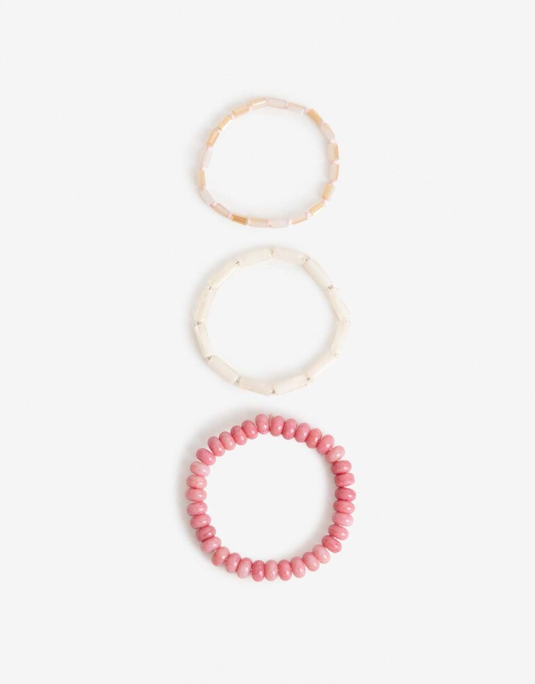 Pulseras Elásticas Sets Con Dijes Pulseras Elásticas Set Beads - Dorado