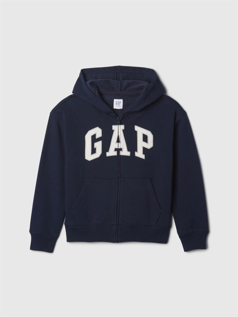 Buzo Canguro Con Cierre Logo Gap Niño - Tapestry Navy 