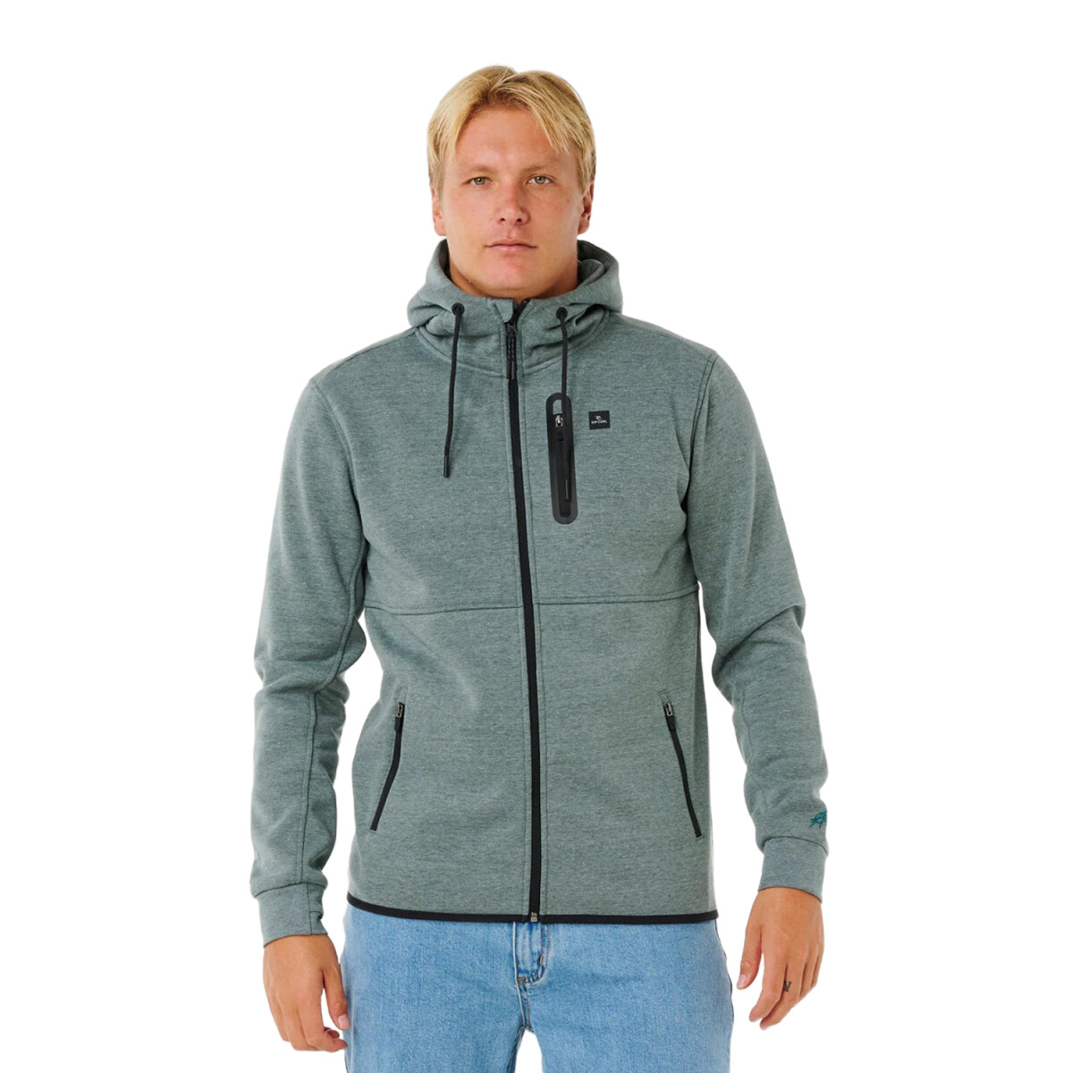 Campera Rip Curl Anti Series Departed Zip Thru - Verde 