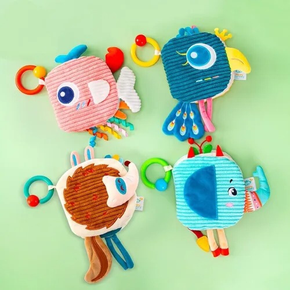 Libro tela textura animales SOFT ave mostaza