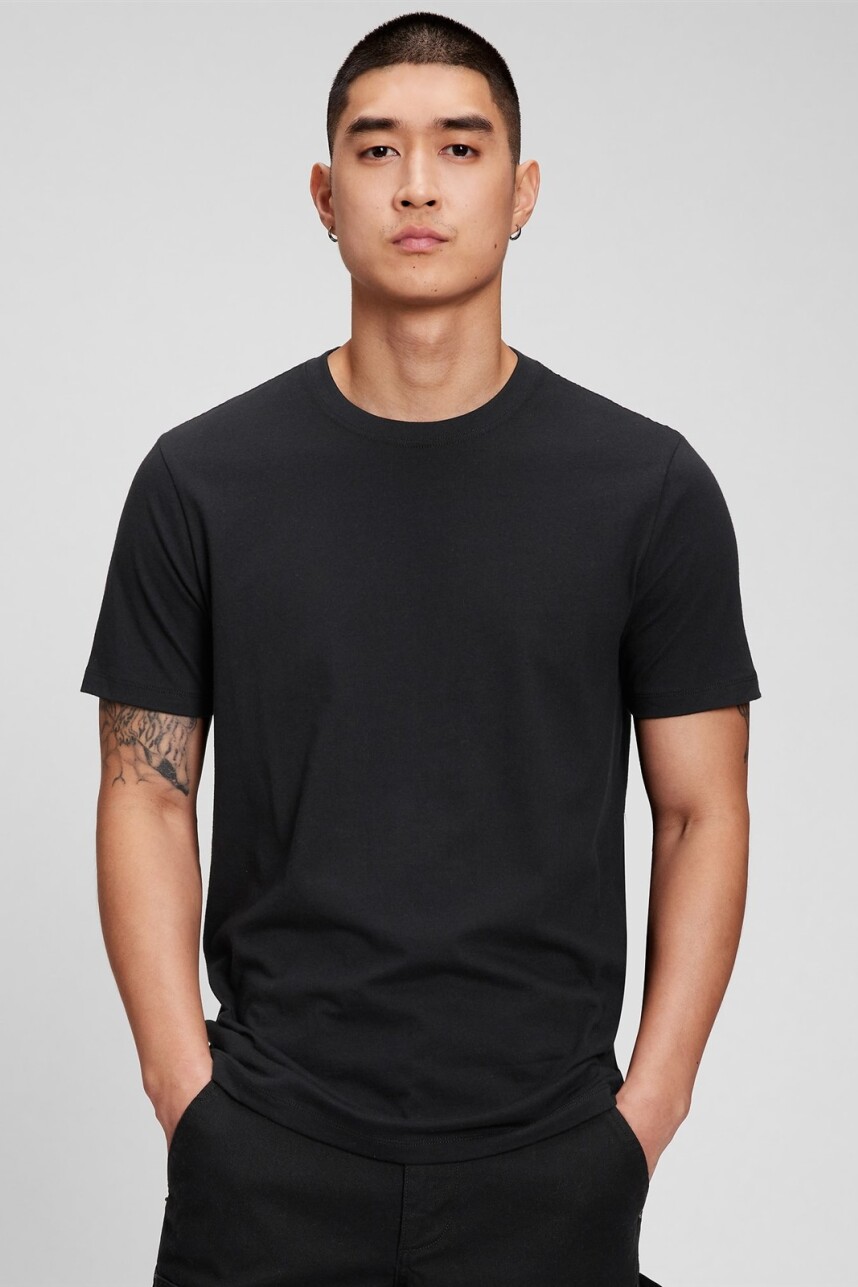 Remera Bàsica Manga Corta Hombre Black 200