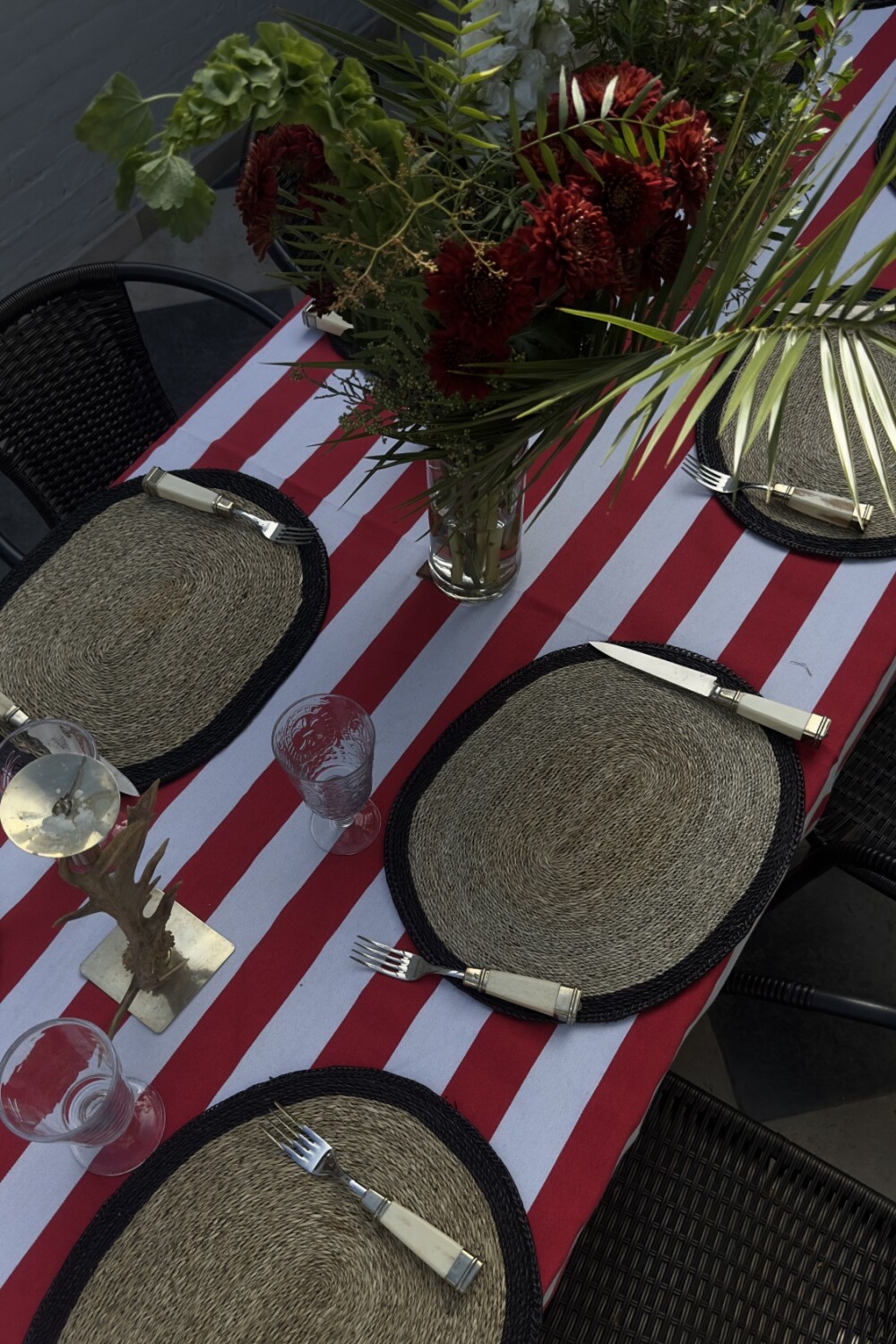 Stripes Tablecloth Rojo / Blanco