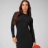 Vestido Seamless Long-Sleeve Mini Dress Mujer Black