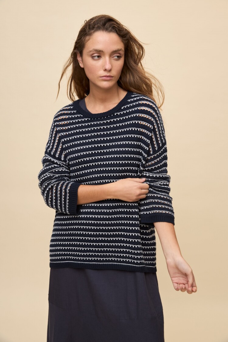 SWEATER IRENE Blanco/Azul