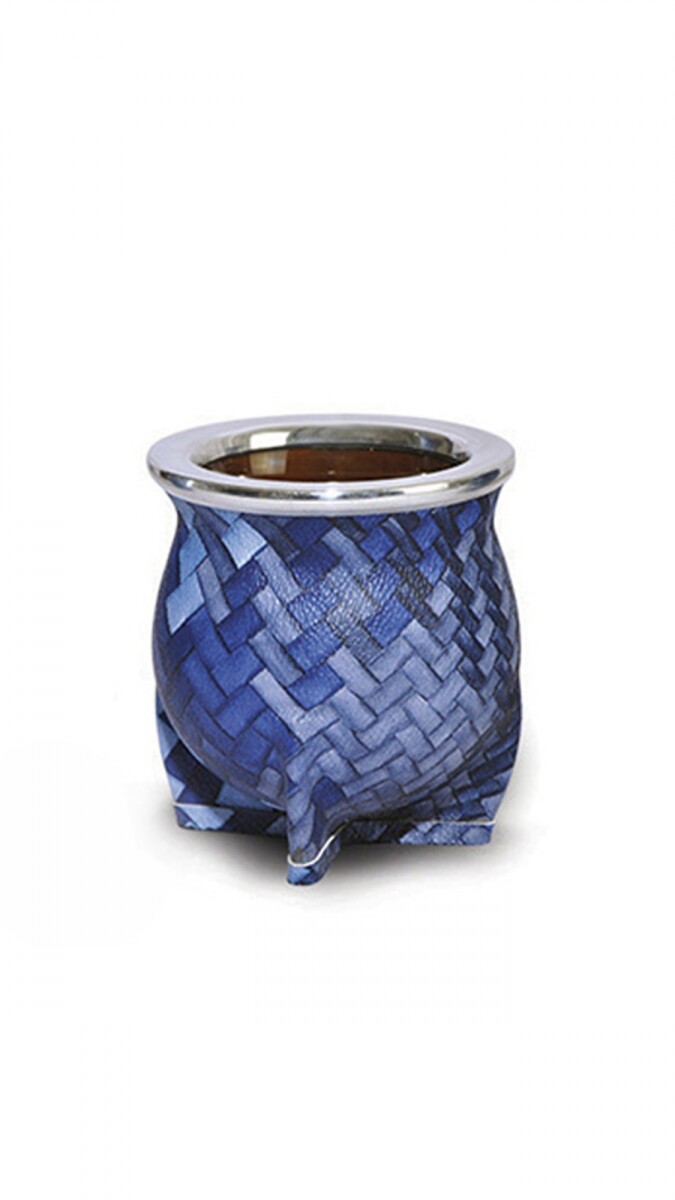 MATE DE CERÁMICA CHICO DELTA - TRENZADO AZUL 