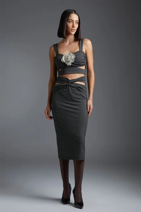 Top Olivia Lunares Negro