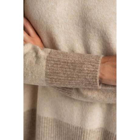 Sweater Color Block Beige Melange