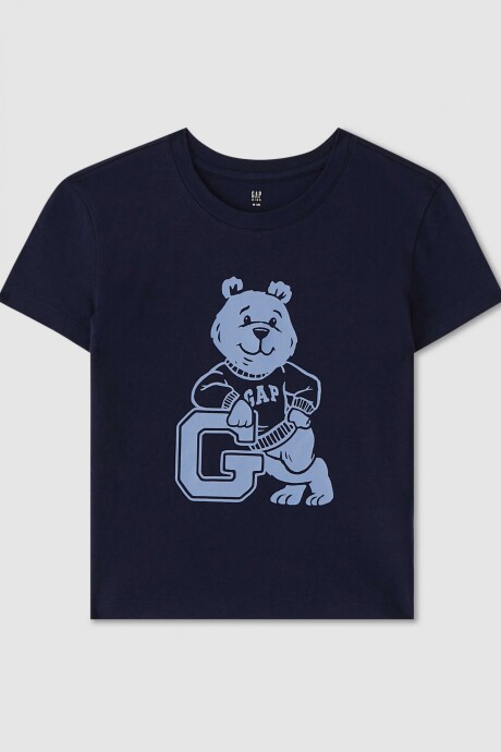 Remera Logo Gap Manga Corta Niña Navy Uniform