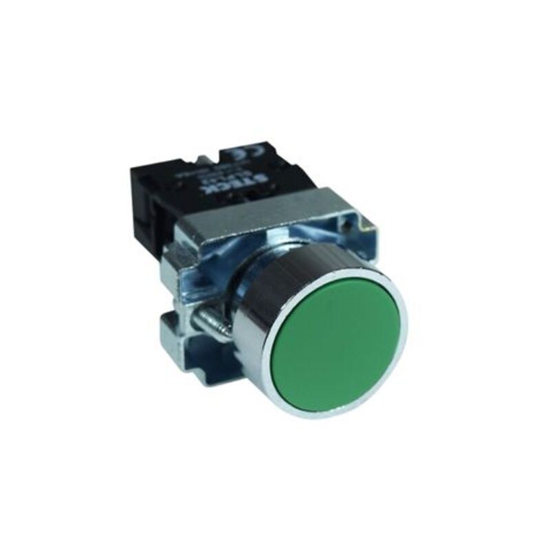 PULSADOR RASANTE VERDE 22MM 1NA - STECK PULSADOR RASANTE VERDE 22MM 1NA - STECK