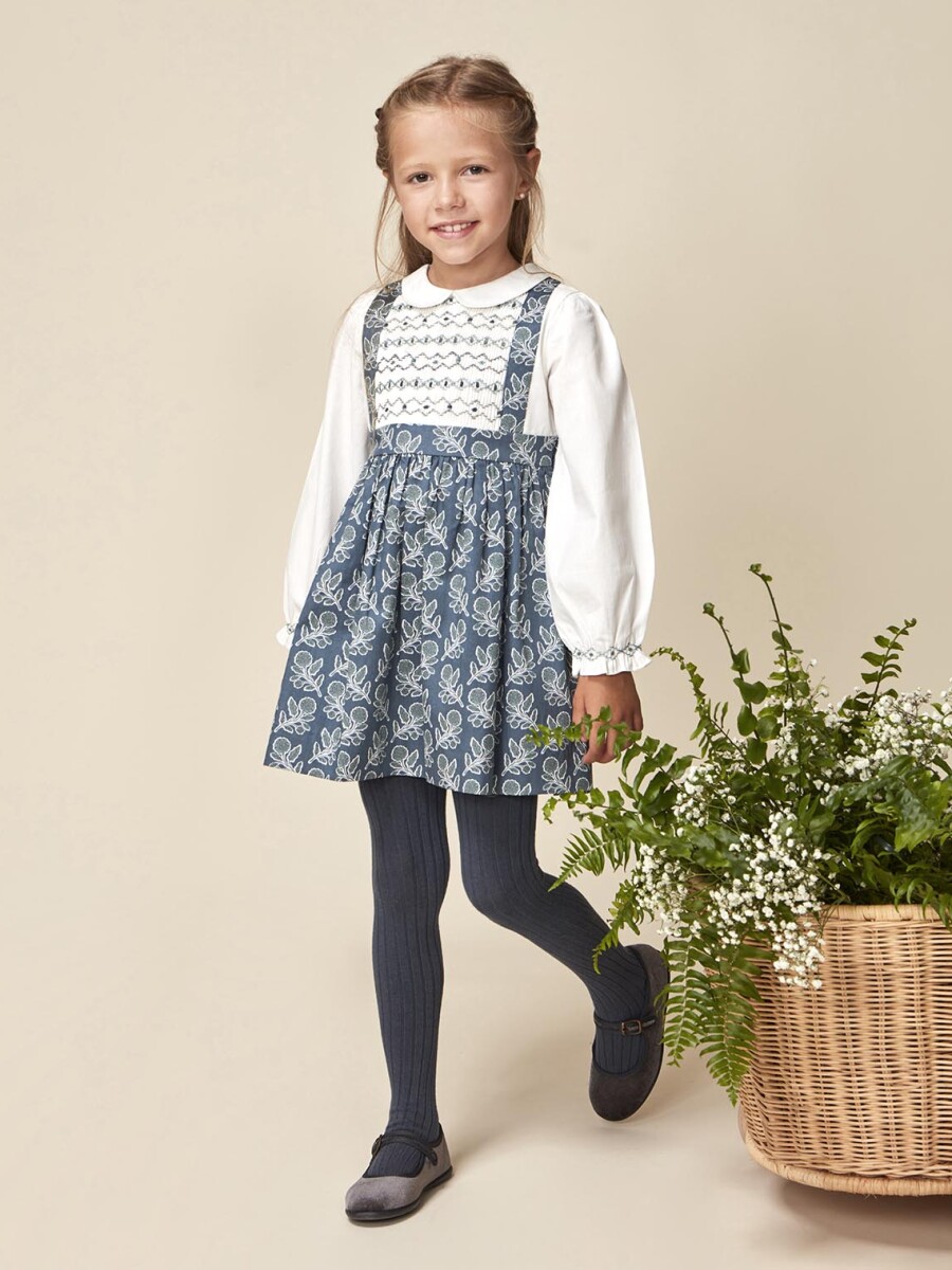 Vestido Efecto Pichi Azul Pato