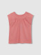 Camiseta Con Pespuntes Rosa