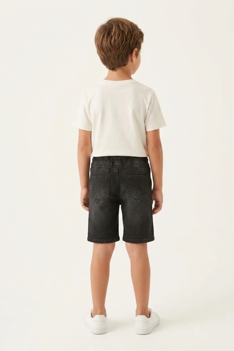 Bermuda de jean con cintura ajustable JEAN OSCURO