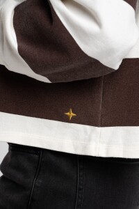 Sweater Polo Rayado Marron