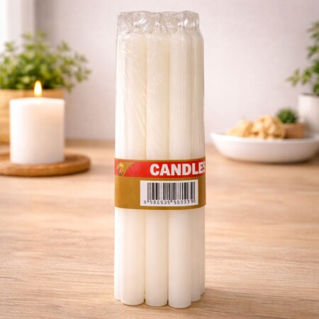 VELAS BLANCAS 19CM X 8 UNIDADES VELAS BLANCAS 19CM X 8 UNIDADES