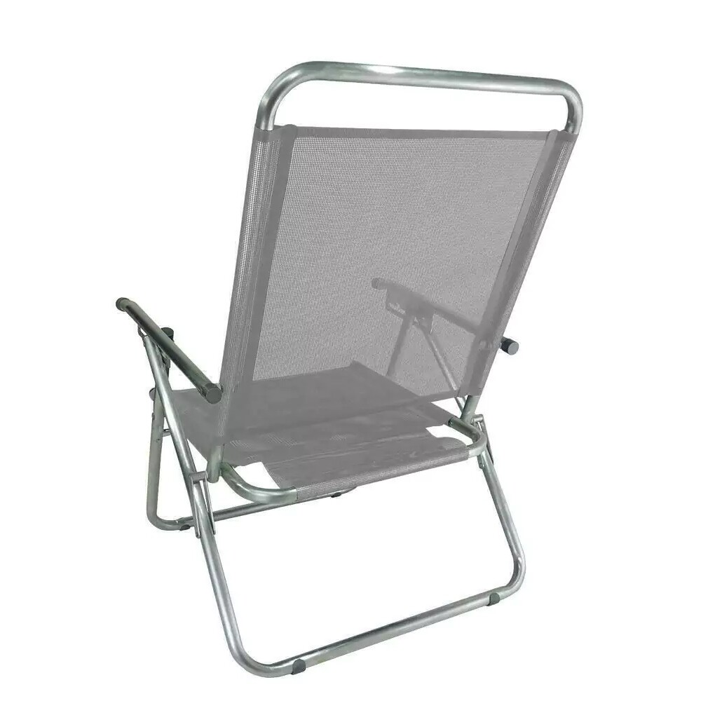 Sillón reclinable en aluminio King, 140 kg súper resistente GRIS