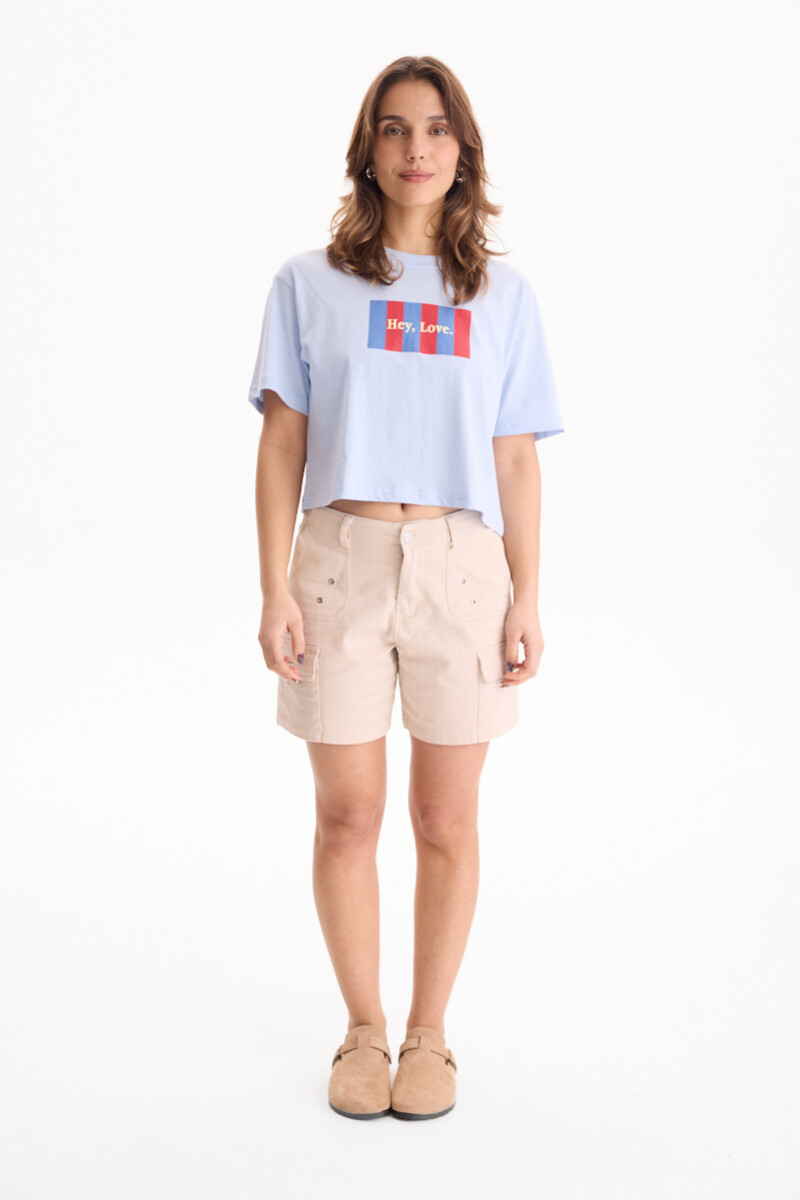Remera Love Celeste
