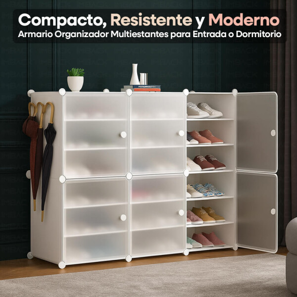 Armario Organizador de Zapatos IMBACK IBK-PLC003 | 6 Puertas, Modular, Resistente y Gran Capacidad Blanco Armario Organizador de Zapatos IMBACK IBK-PLC003 | 6 Puertas, Modular, Resistente y Gran Capacidad Blanco