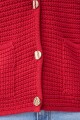 Chaqueta tejida con botones metálicos rojo