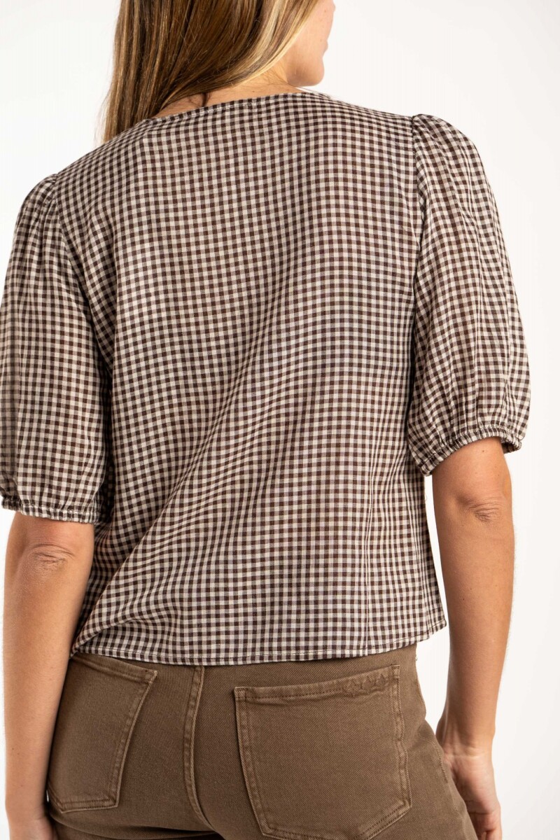 Blusa Gingham Chocolate