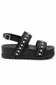 Sandalia Bettina BT225 con tachas y tira atras Negro