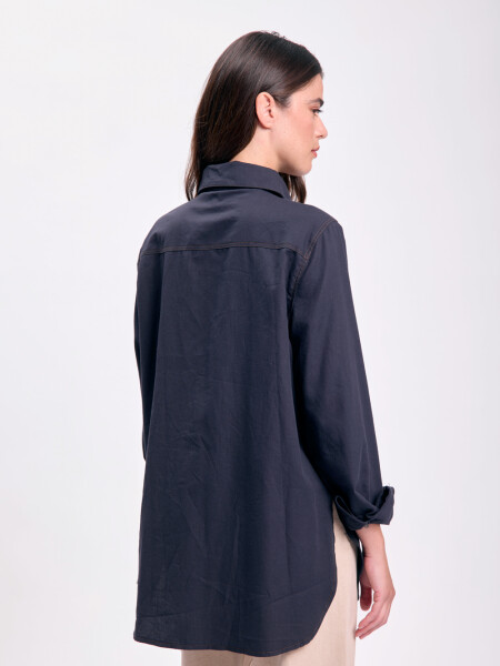 Camisa asimétrica Azul Oscuro