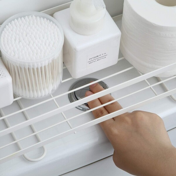 Estante organizador de pared para baño Blanco