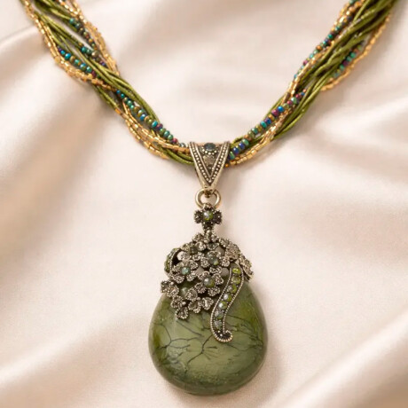 Collar Gema Mujer Varios Colores Verde