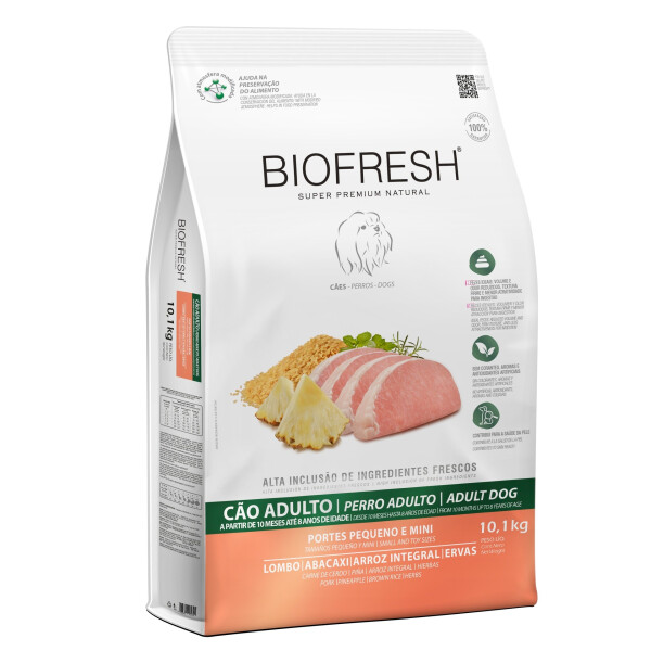 BIOFRESH ADULTO RAZAS PEQUEÑAS 10,1 KG CERDO Y ANANÁ BIOFRESH ADULTO RAZAS PEQUEÑAS 10,1 KG CERDO Y ANANÁ