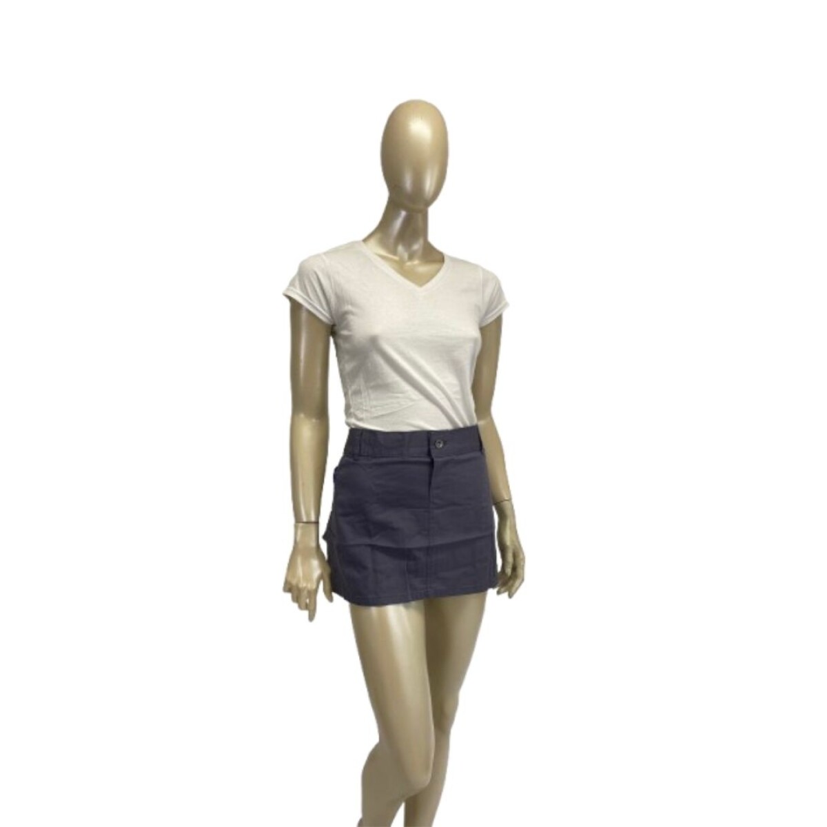 Delantal Corto Simil Pantalón Bolsillos Unisex - Gris 