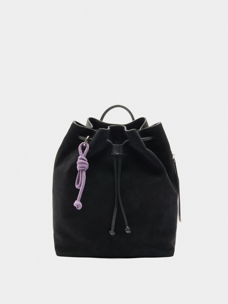 Mochila Con Piel negro