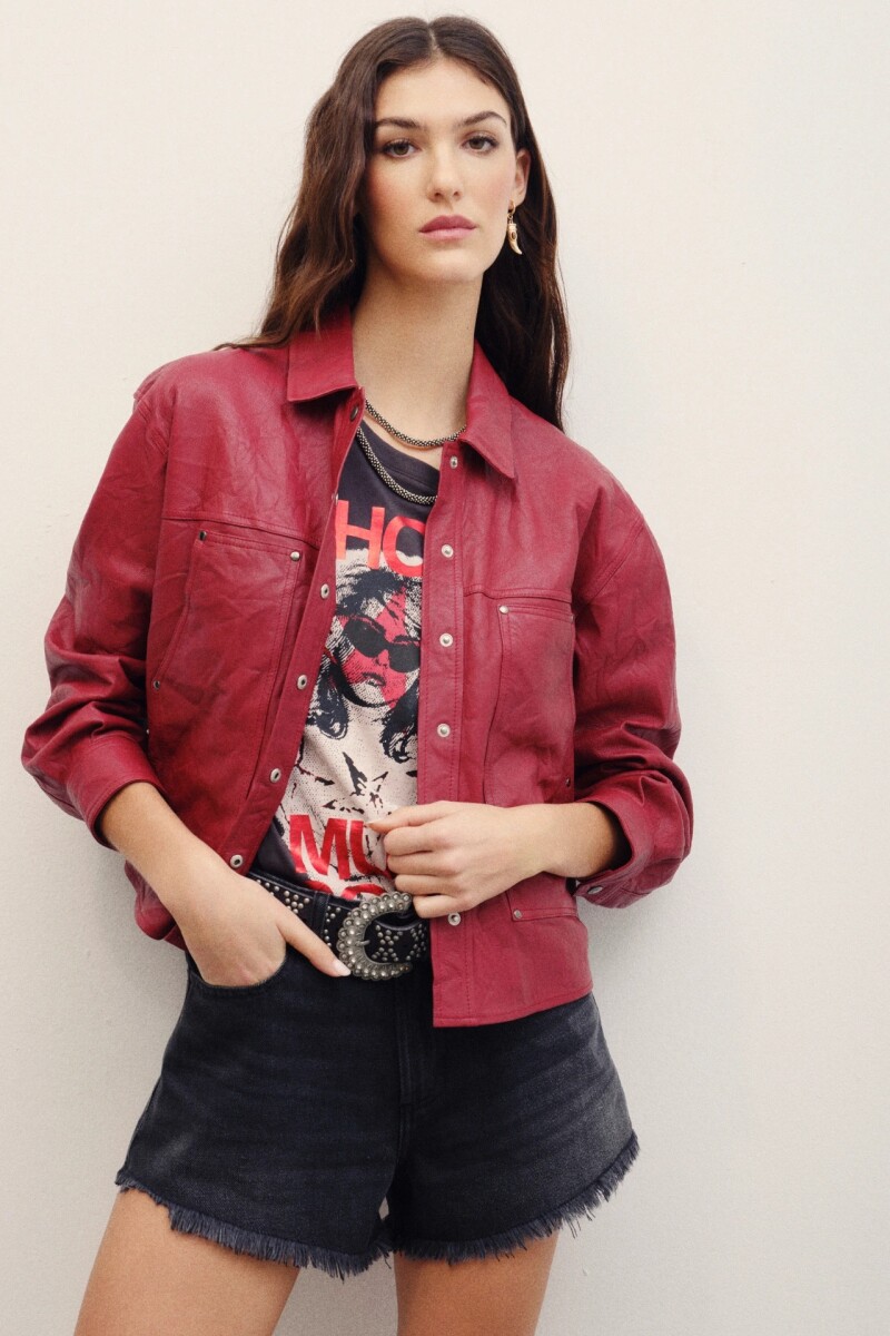 CAMISA EMILIA CUERO Rojo