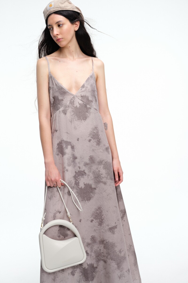 VESTIDO LARGO PRINT Gris