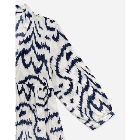 Vestido Estampado Combinacion Bicolor