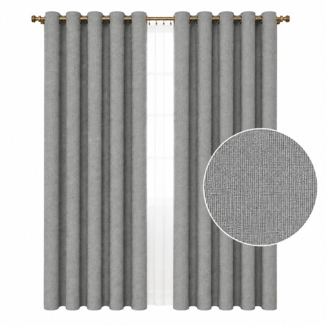Set x2 Cortina Blackout 140x230 Cm Living Dormitorio Gris Topo