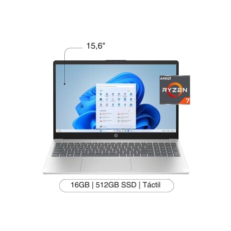 Notebook HP 15-FC0047WM 15,6' FHD Touch 512GB/16GB RAM R7-7730U W11 Notebook HP 15-FC0047WM 15,6' FHD Touch 512GB/16GB RAM R7-7730U W11