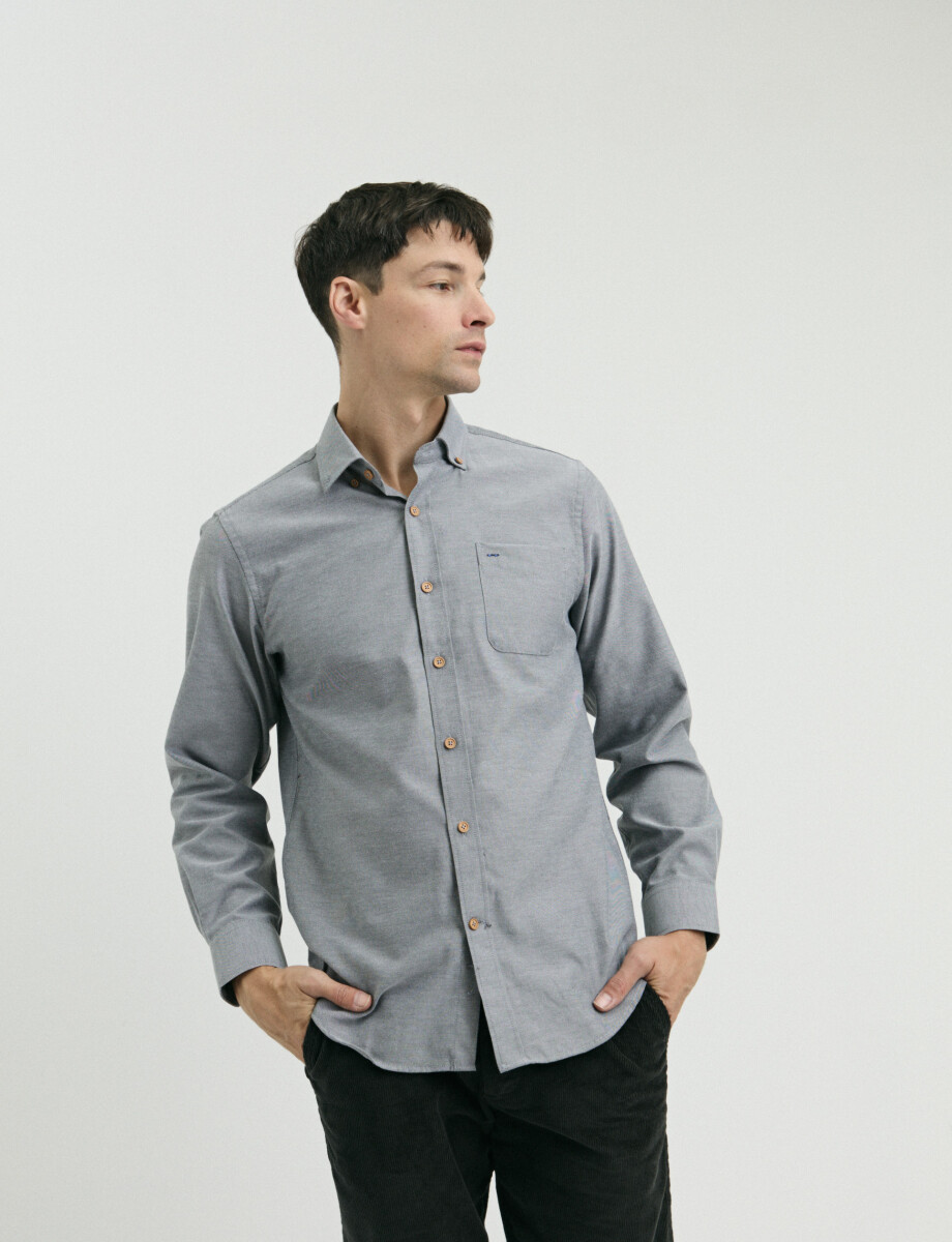 012487 CAMISA HARRINGTON LABEL Gris