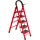 Escalera Tijera 5 Escalones De metal/plastico Base Antideslizante Rojo/Negro